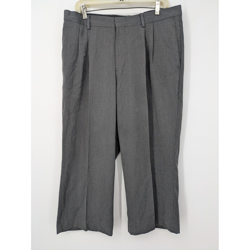 Covington Dress Pants Mens 38 Short Gray Pleated Front Wool Blend Slacks Formal